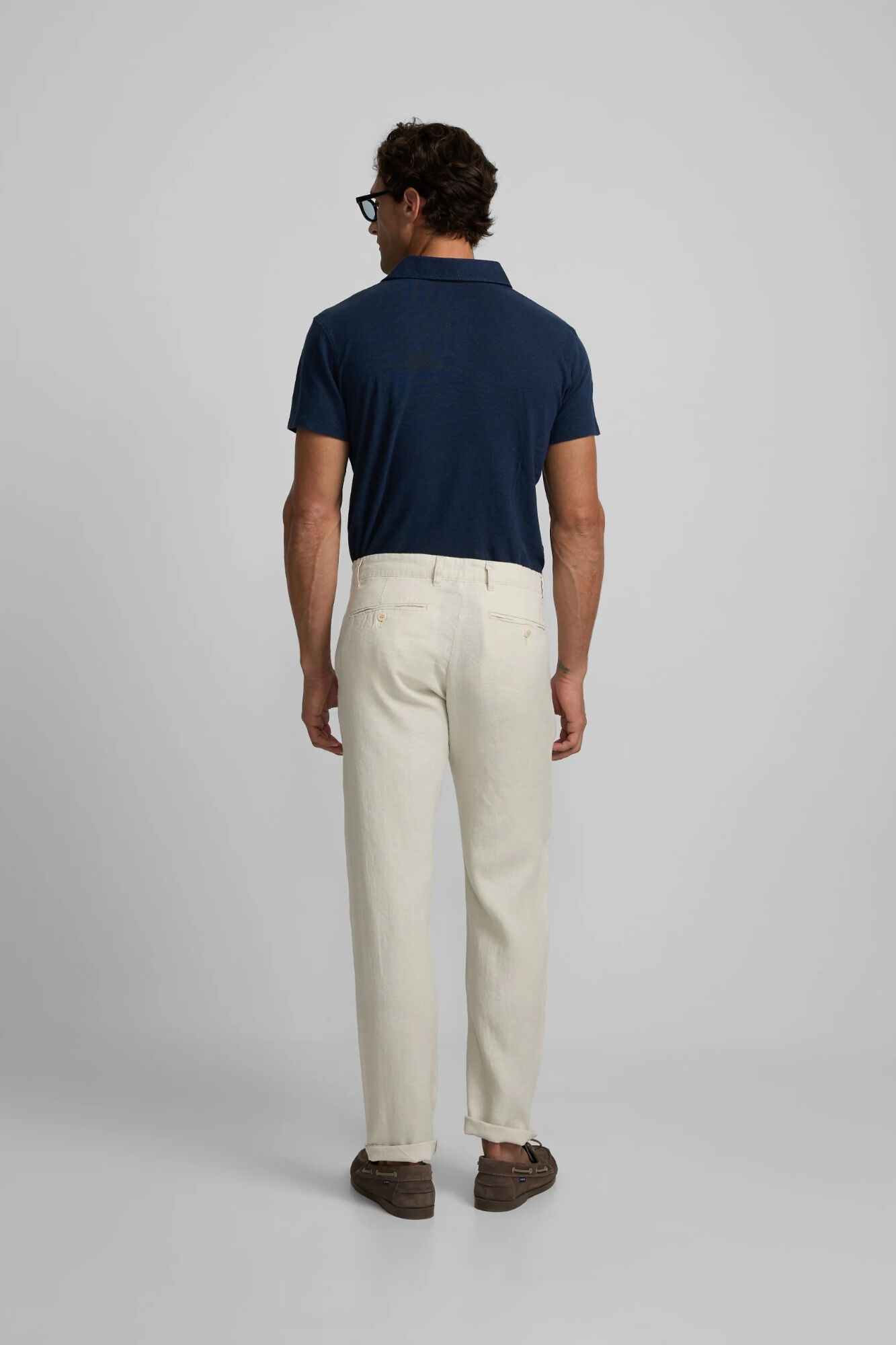Silbon Linen chino trousers Beige
