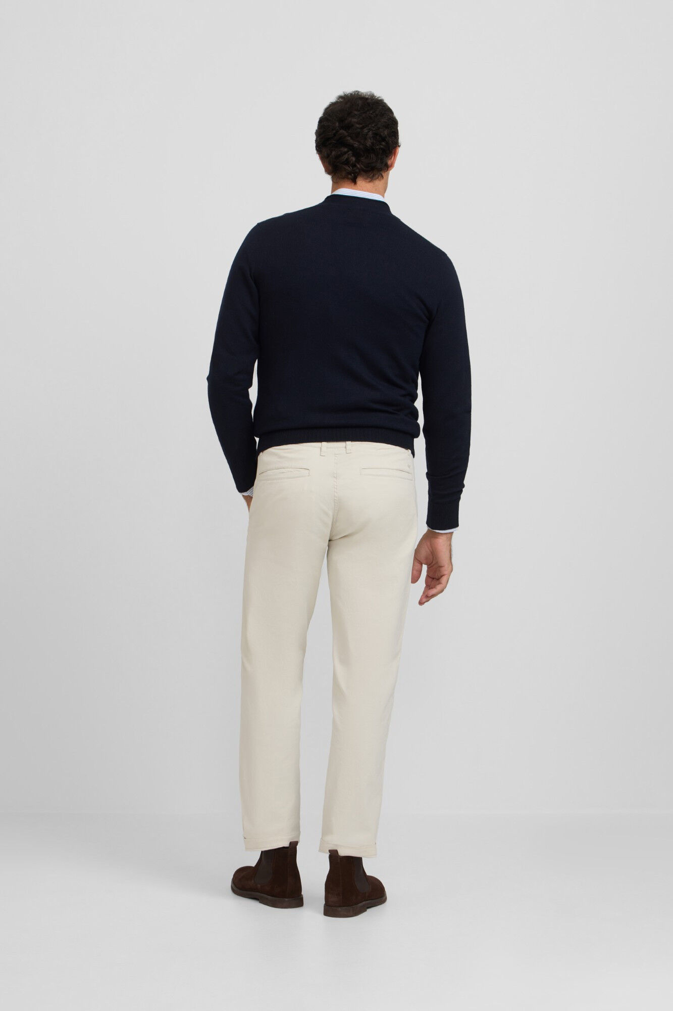Silbon Cal&ccedil;as chino casuais com pregas Ecru