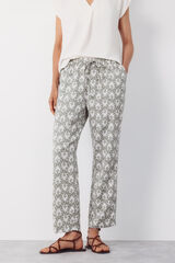 Cortefiel Flowing printed trousers Printed green