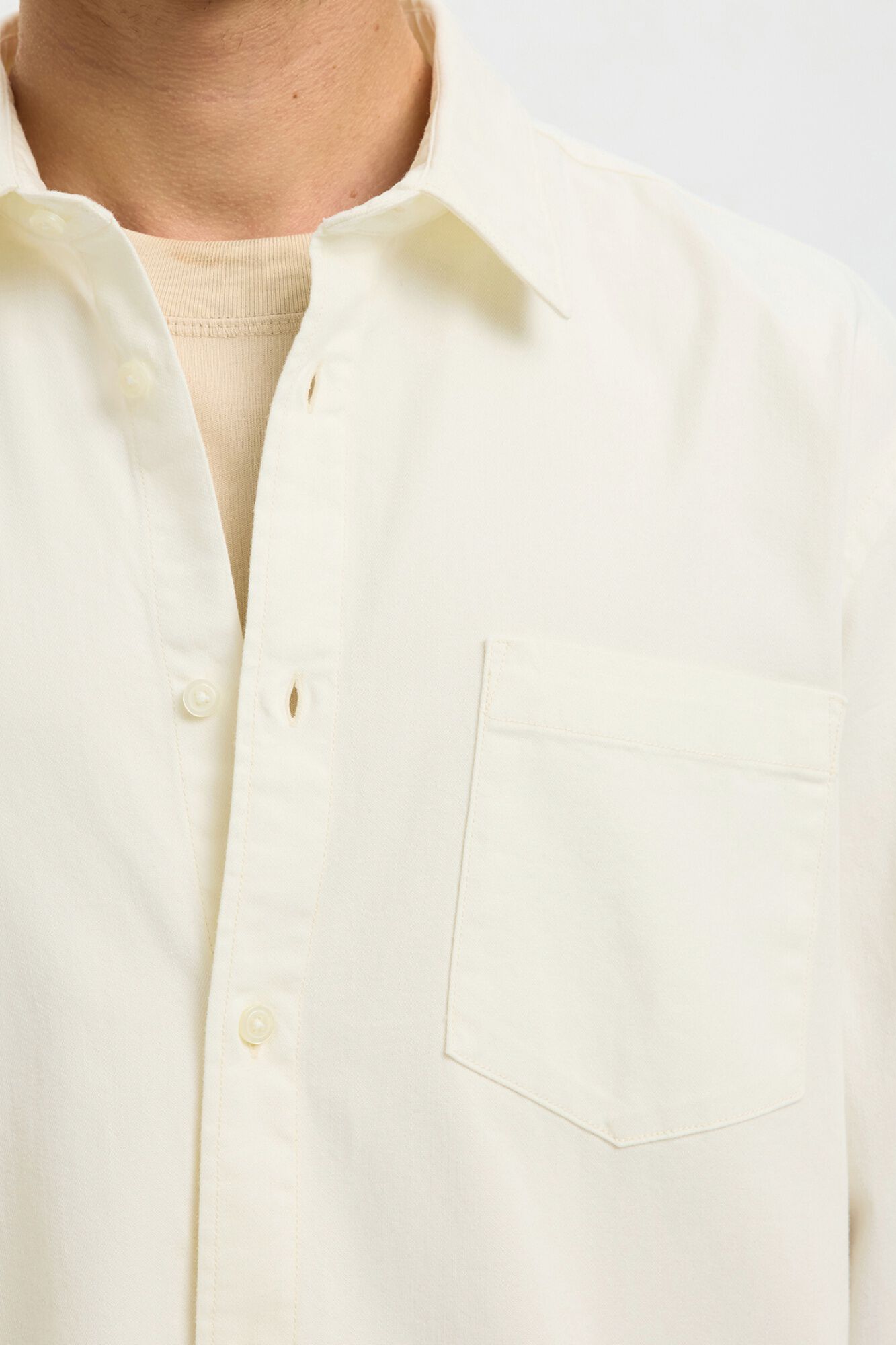 Selected 100% organic cotton lightweight denim shirt