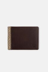 Silbon Leather ethnic detail wallet Dark brown
