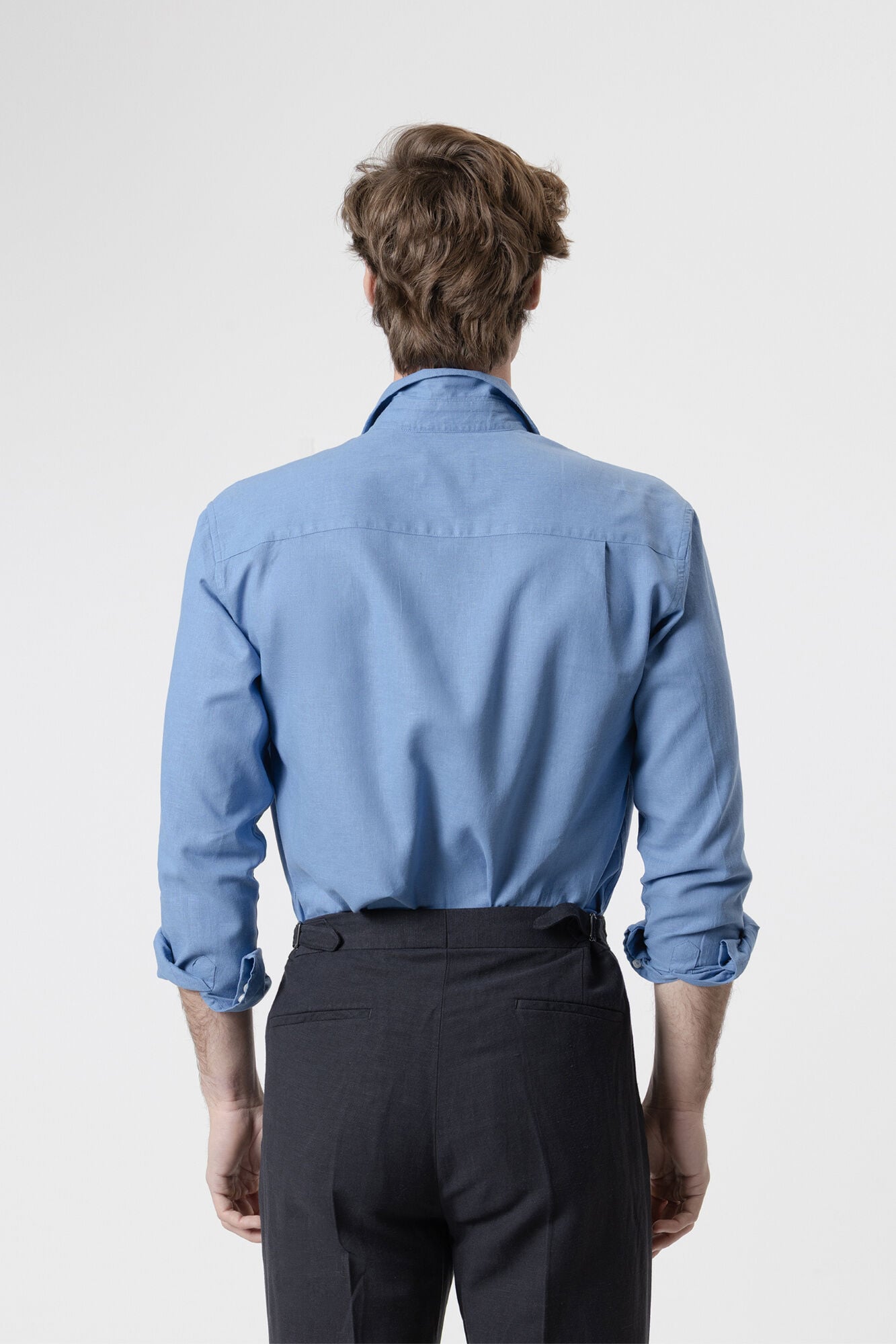 PuroEGO Camisa em linho porcelana Azul