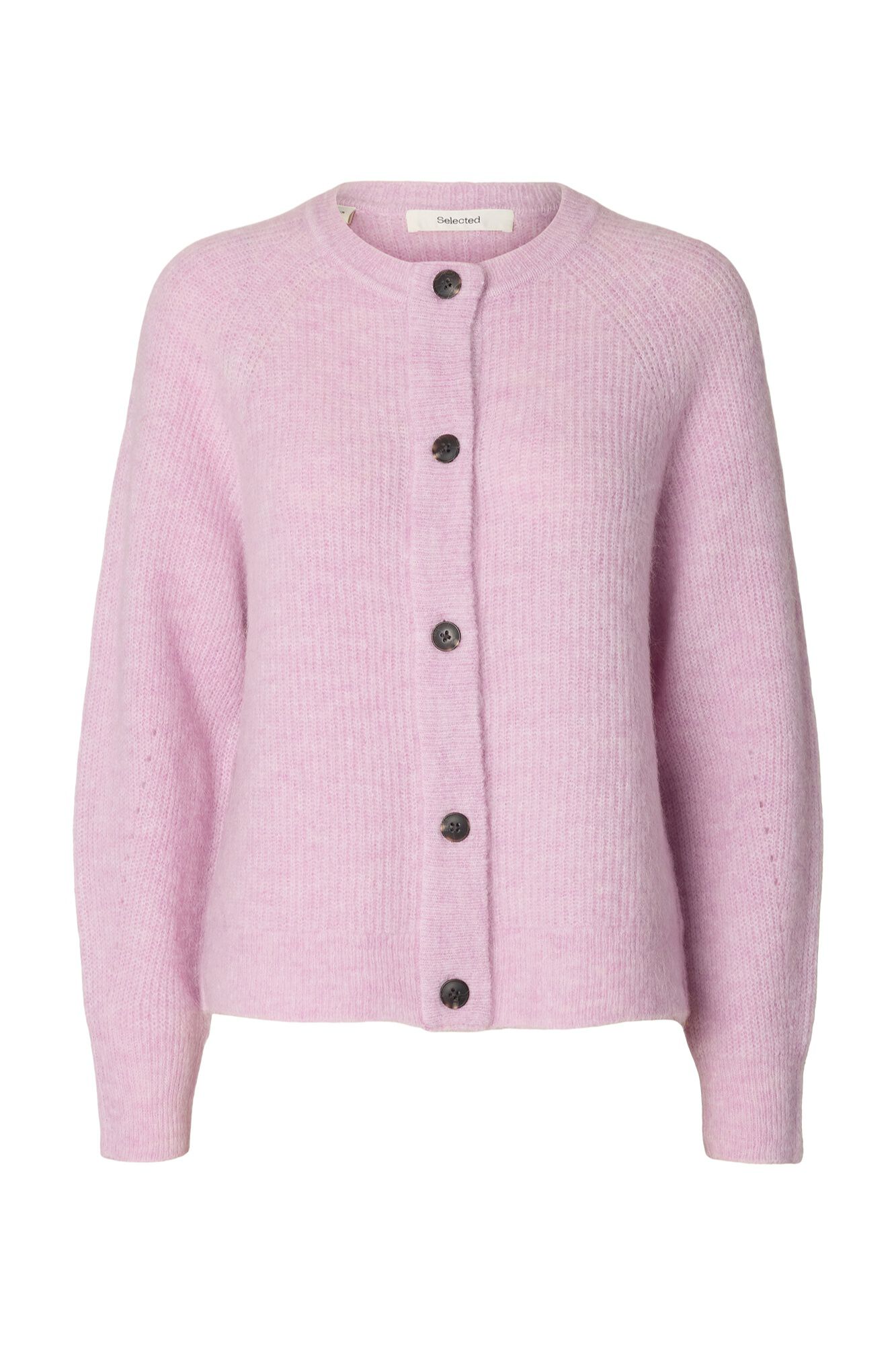 Selected Wool and alpaca cardigan Pink