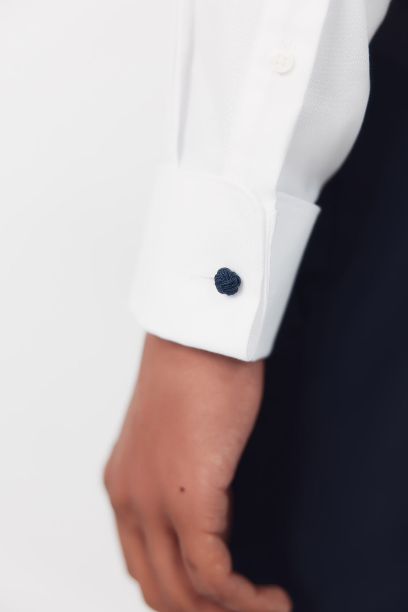 Cortefiel Slim fit easy iron cuff shirt with twin cuffs White
