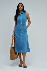 Salsa Jeans Vestido midi em denim claro Azul