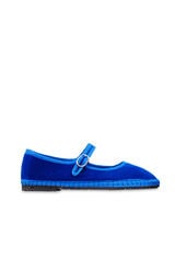 Flabelus Velvet Mary Jane Blue
