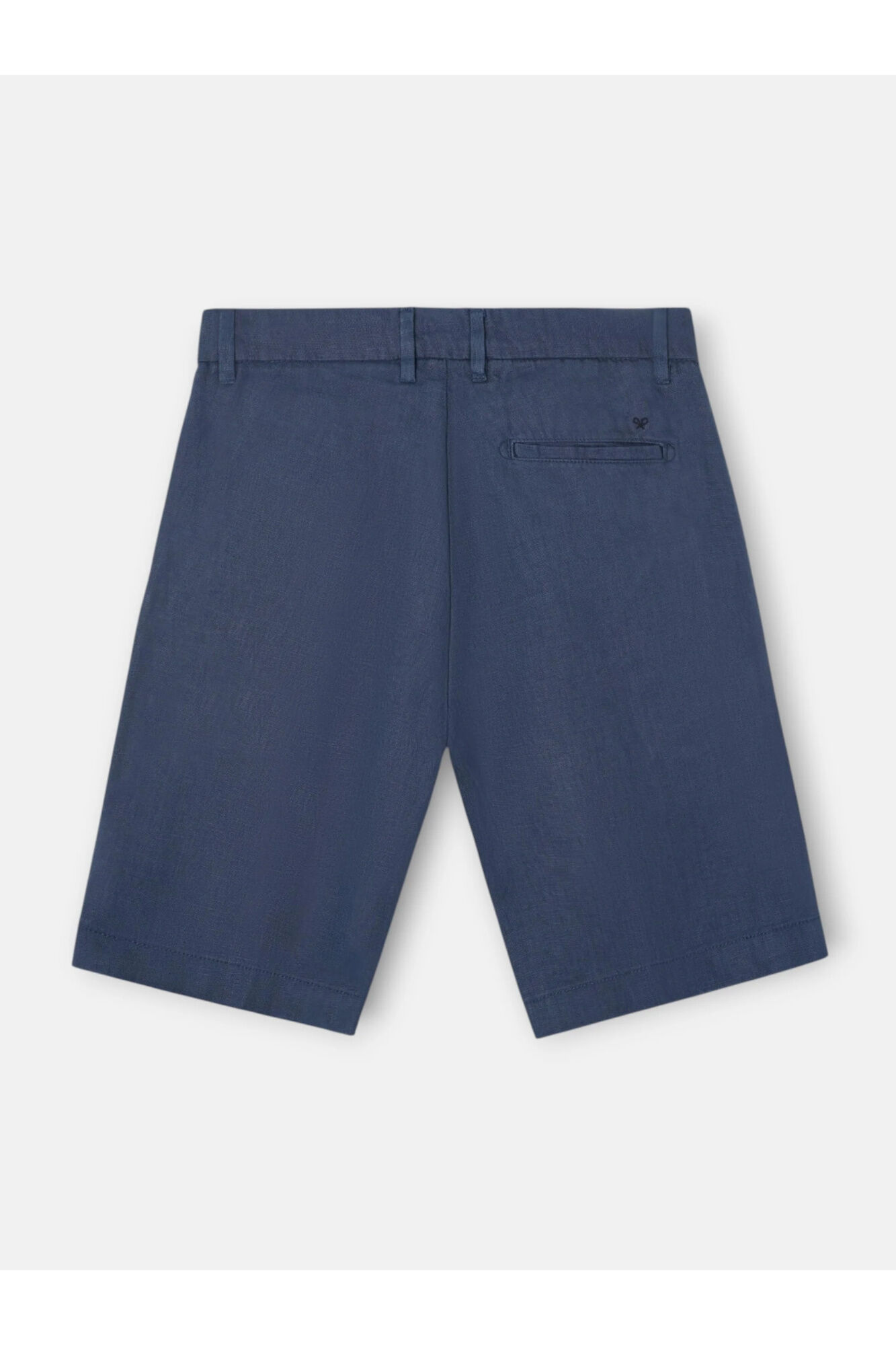 Silbon Bermuda lisa em linho &iacute;ndigo Azul