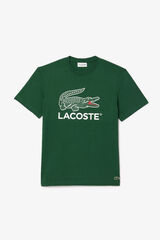 Lacoste T-shirt com estampado de assinatura em malha de algod&atilde;o Verde