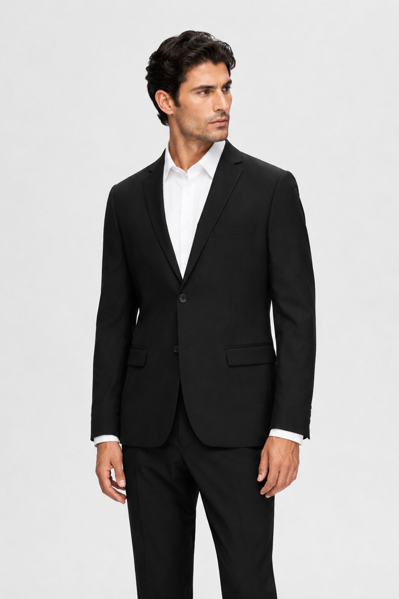 Selected Blazer de fato Slim Fit confecionado com materiais reciclados. Preto
