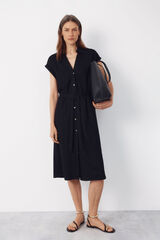 Cortefiel Vestido camisero Negro