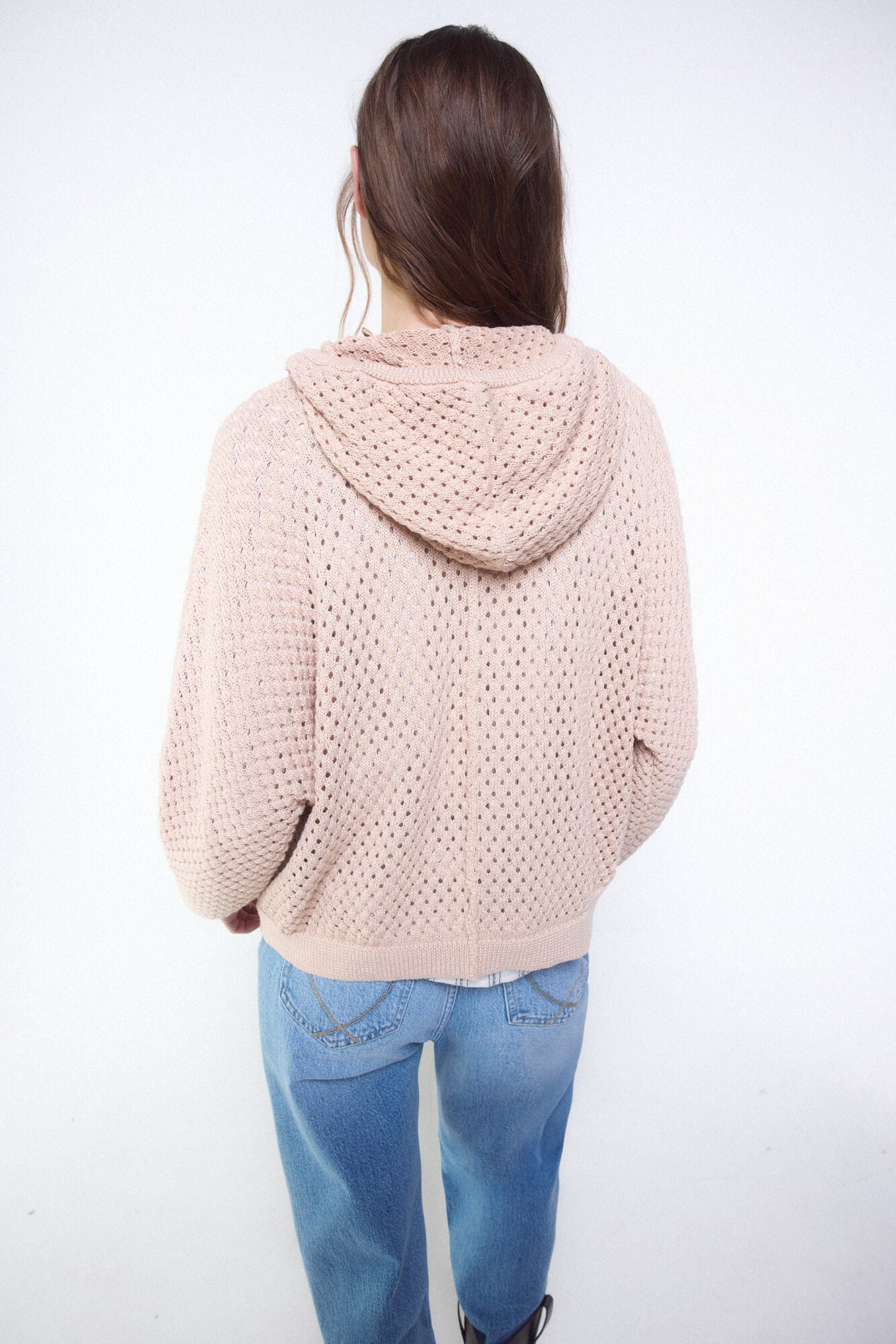 Slowlove Camisola de malha rendada com capuz Castanho