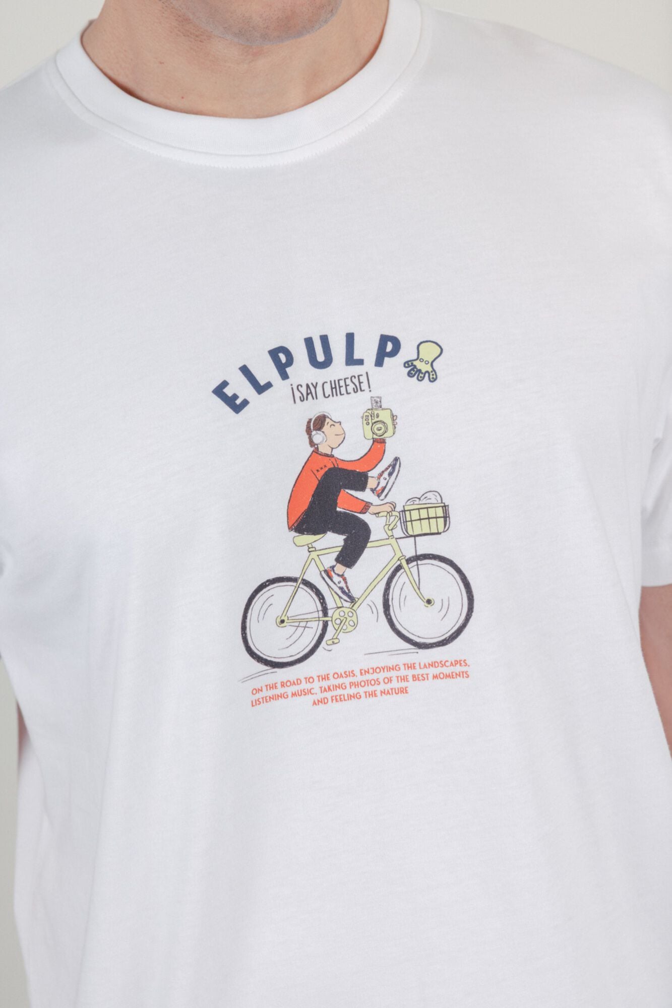 elPulpo T-shirt manga curta Branco