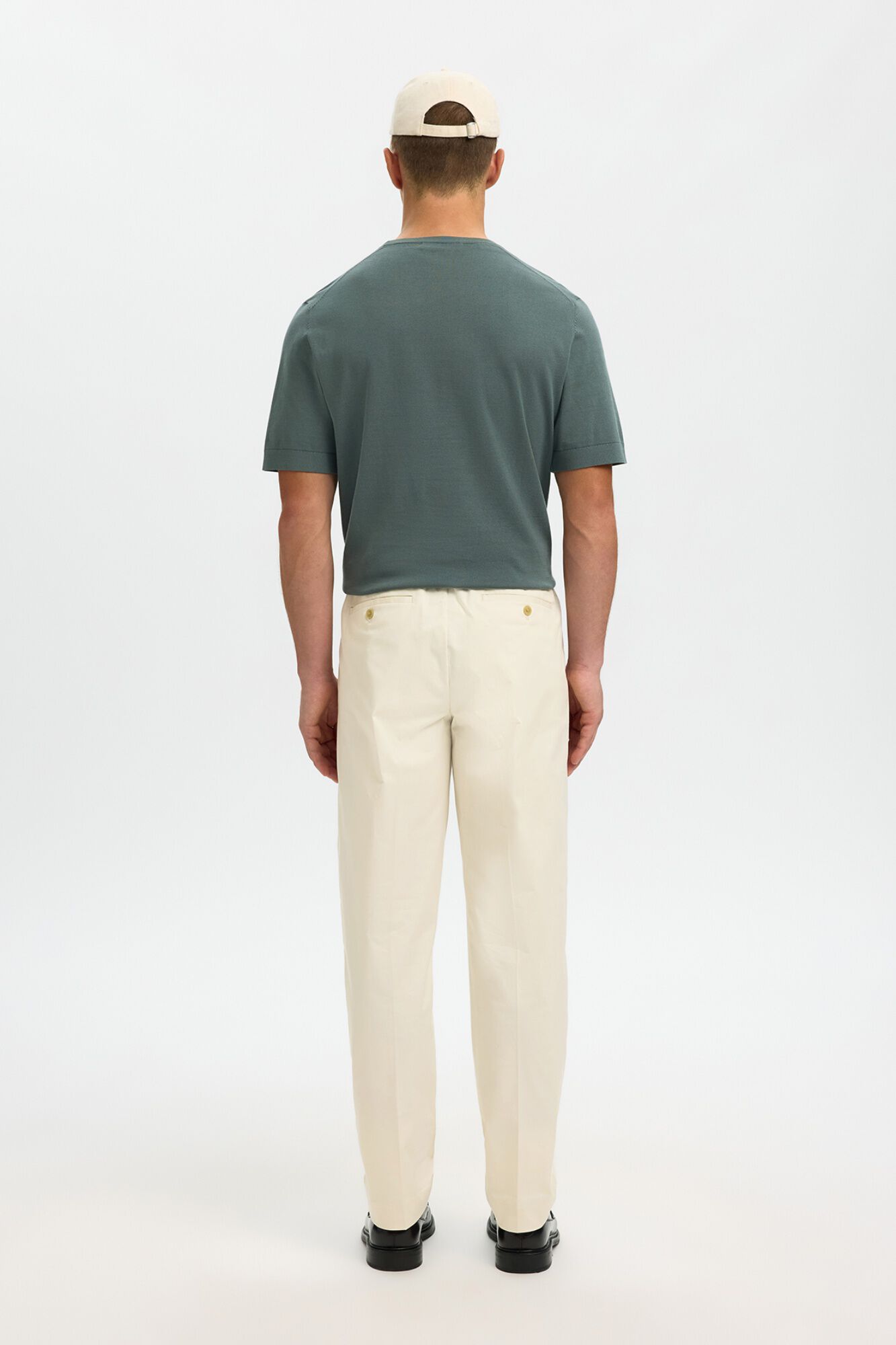 Selected Cal&ccedil;a casual com pregas Tostado