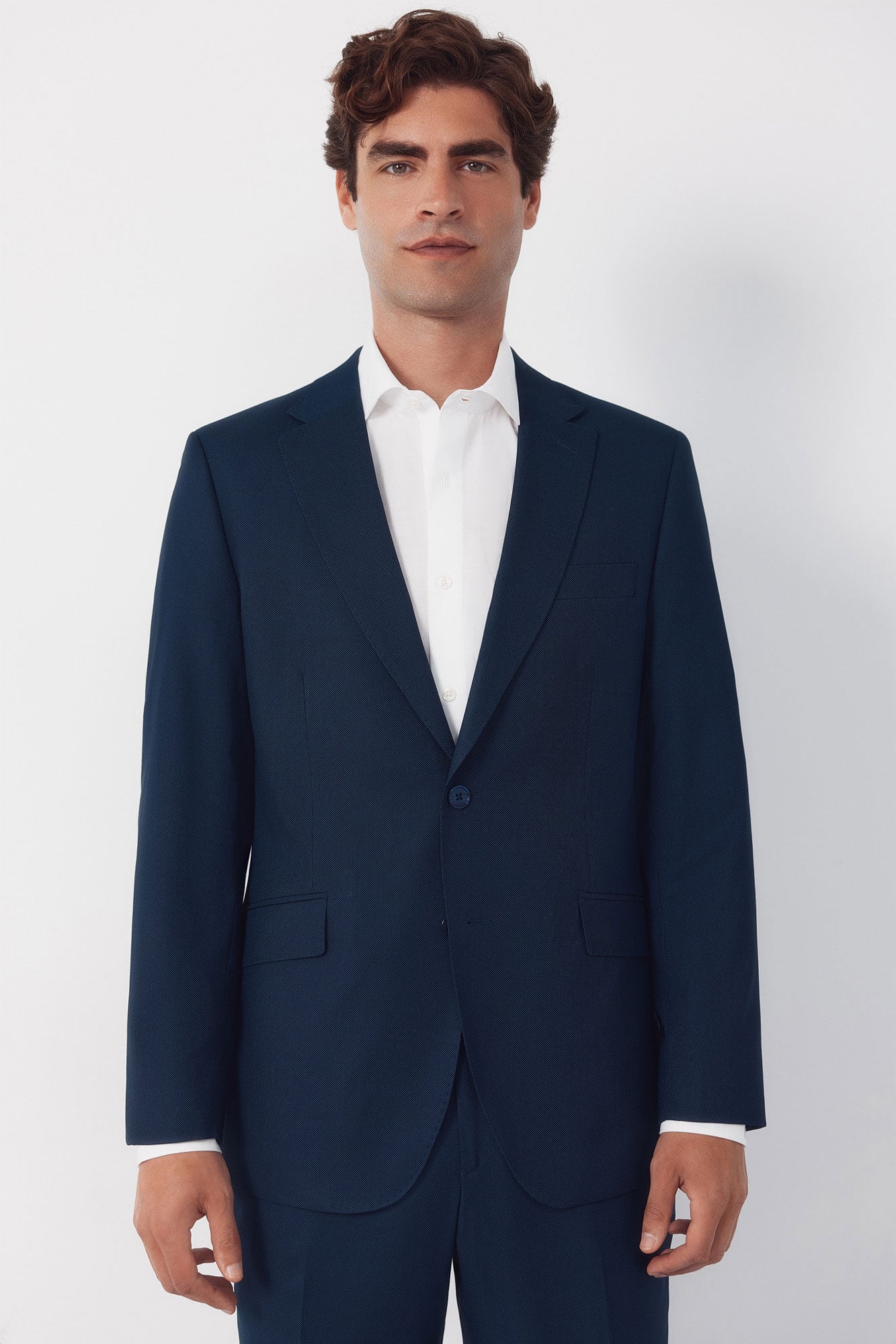 Cortefiel Blue structured blazer Serie XXI