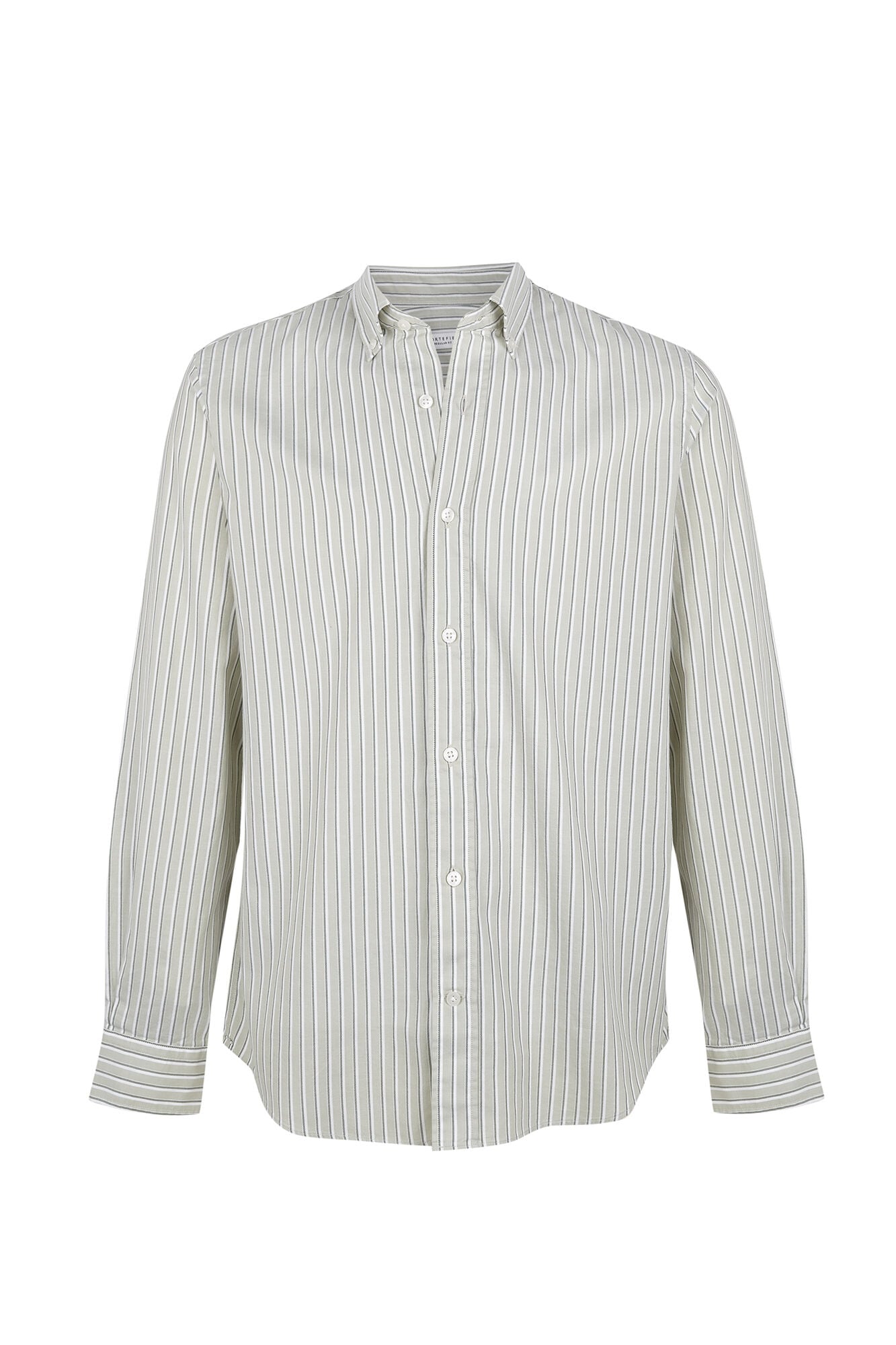 Cortefiel Striped light oxford shirt Kaki
