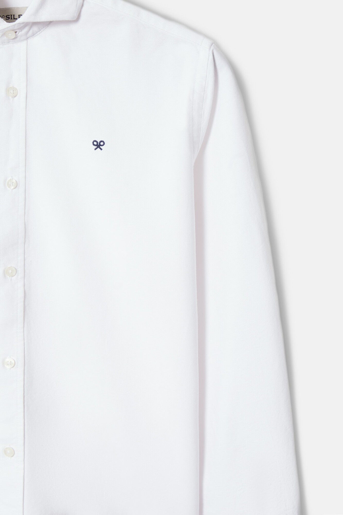 Silbon Camisa esportiva Oxford com corte franzido Branco