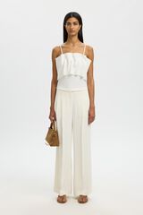 Selected Top bandeau com folho Branco