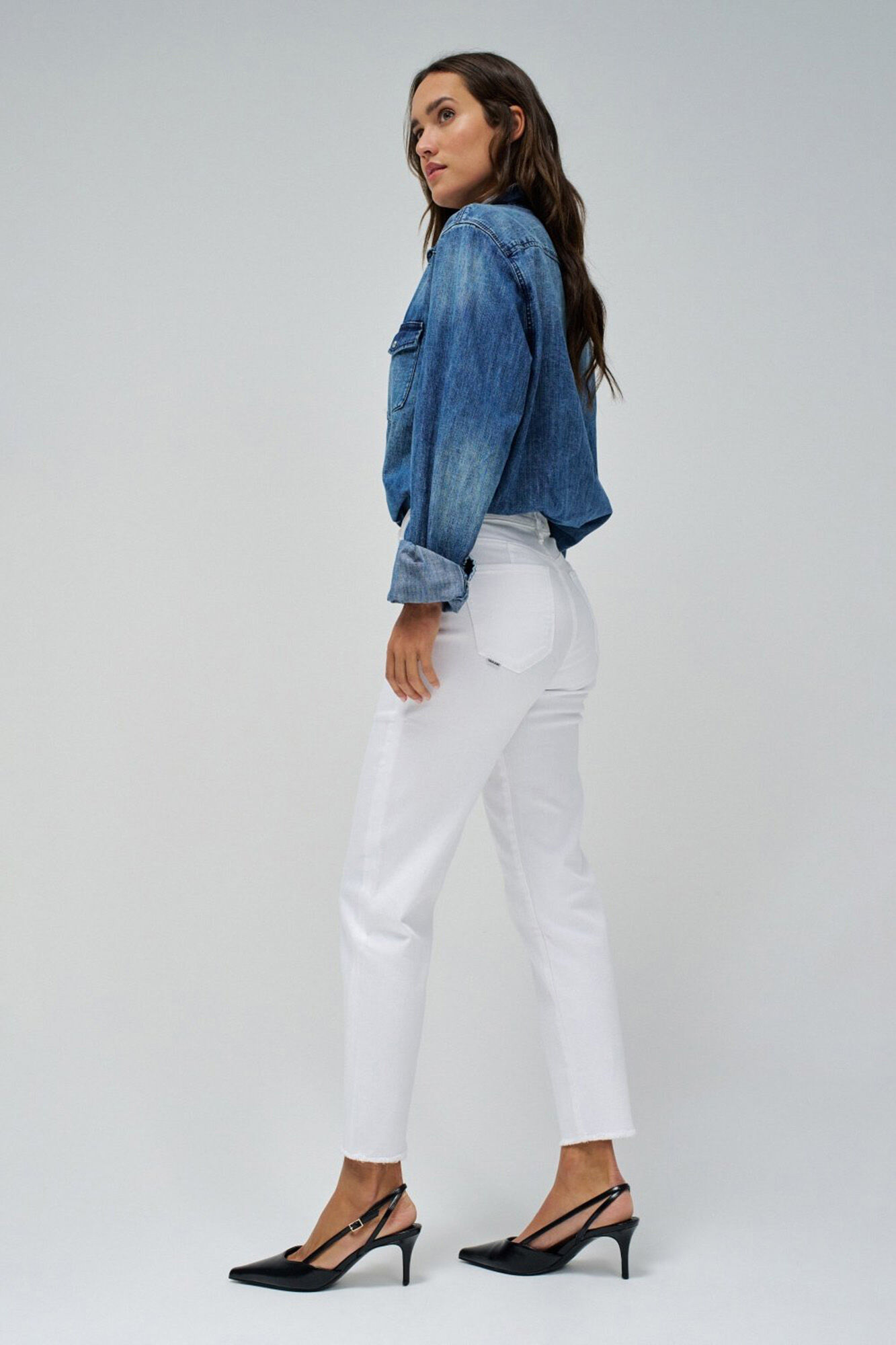 Salsa Jeans Cal&ccedil;a jeans cropped slim True Branco