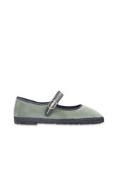 Flabelus Velvet Mary Jane Kaki