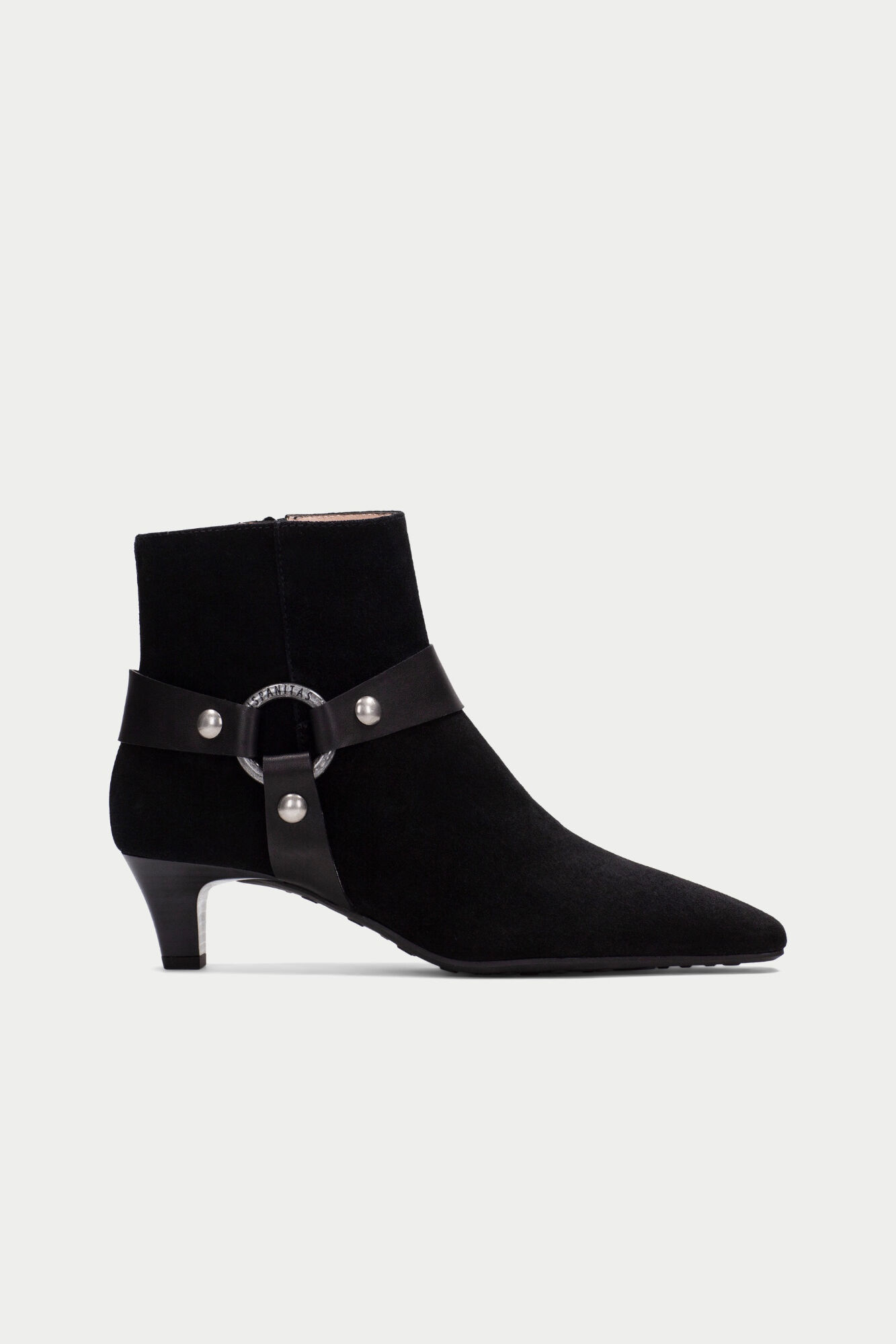 Hispanitas Black fine toe ring ankle boot
