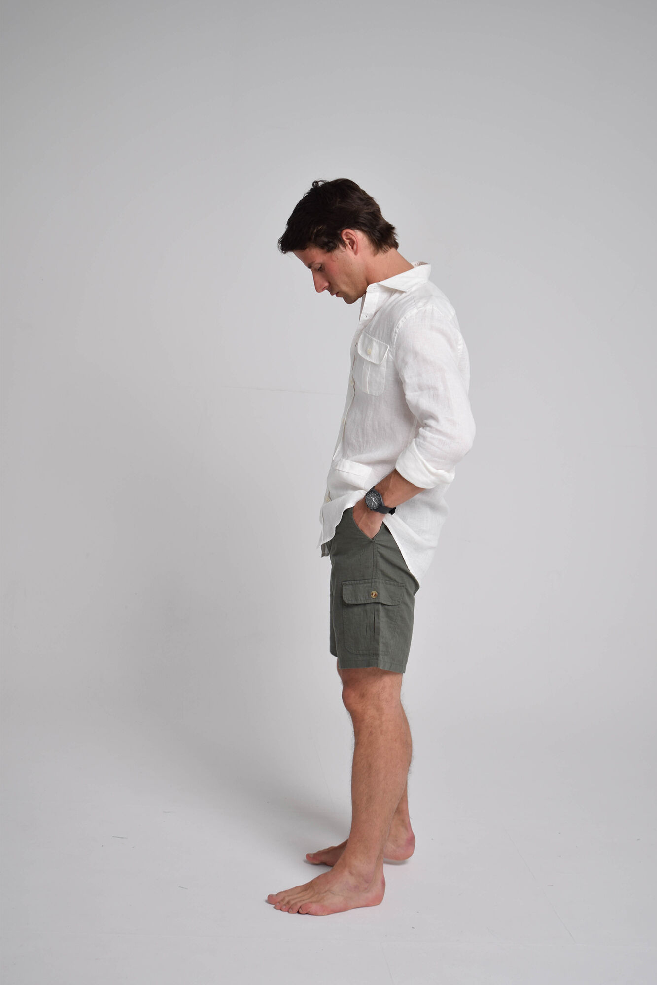 Cloking Bermuda Linen Cargo Green