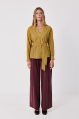 Cortefiel Fluid wide trousers Maroon