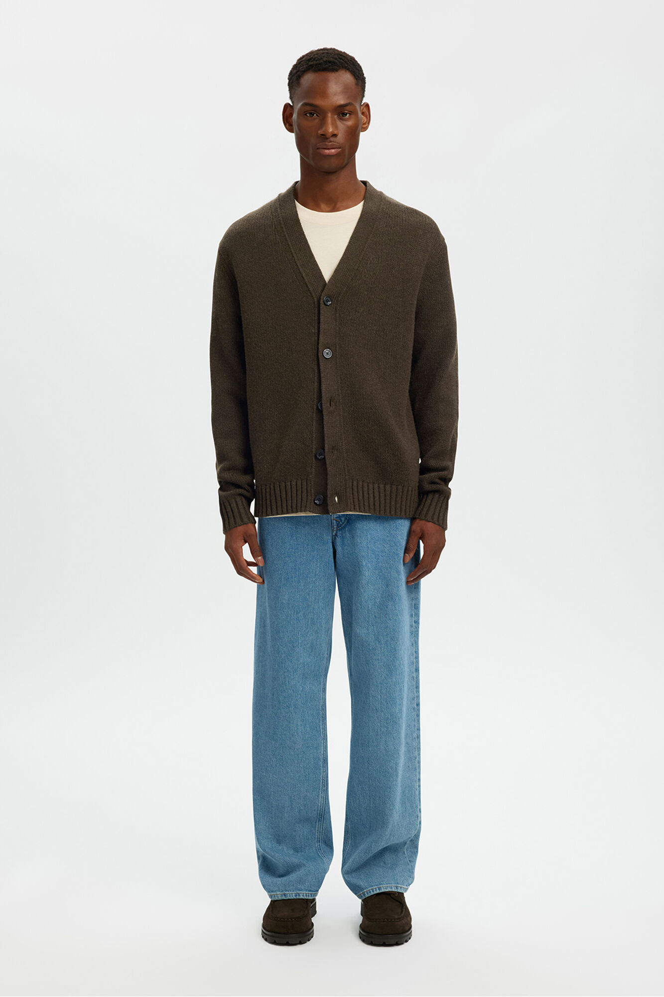 Selected V neck wool cardigan