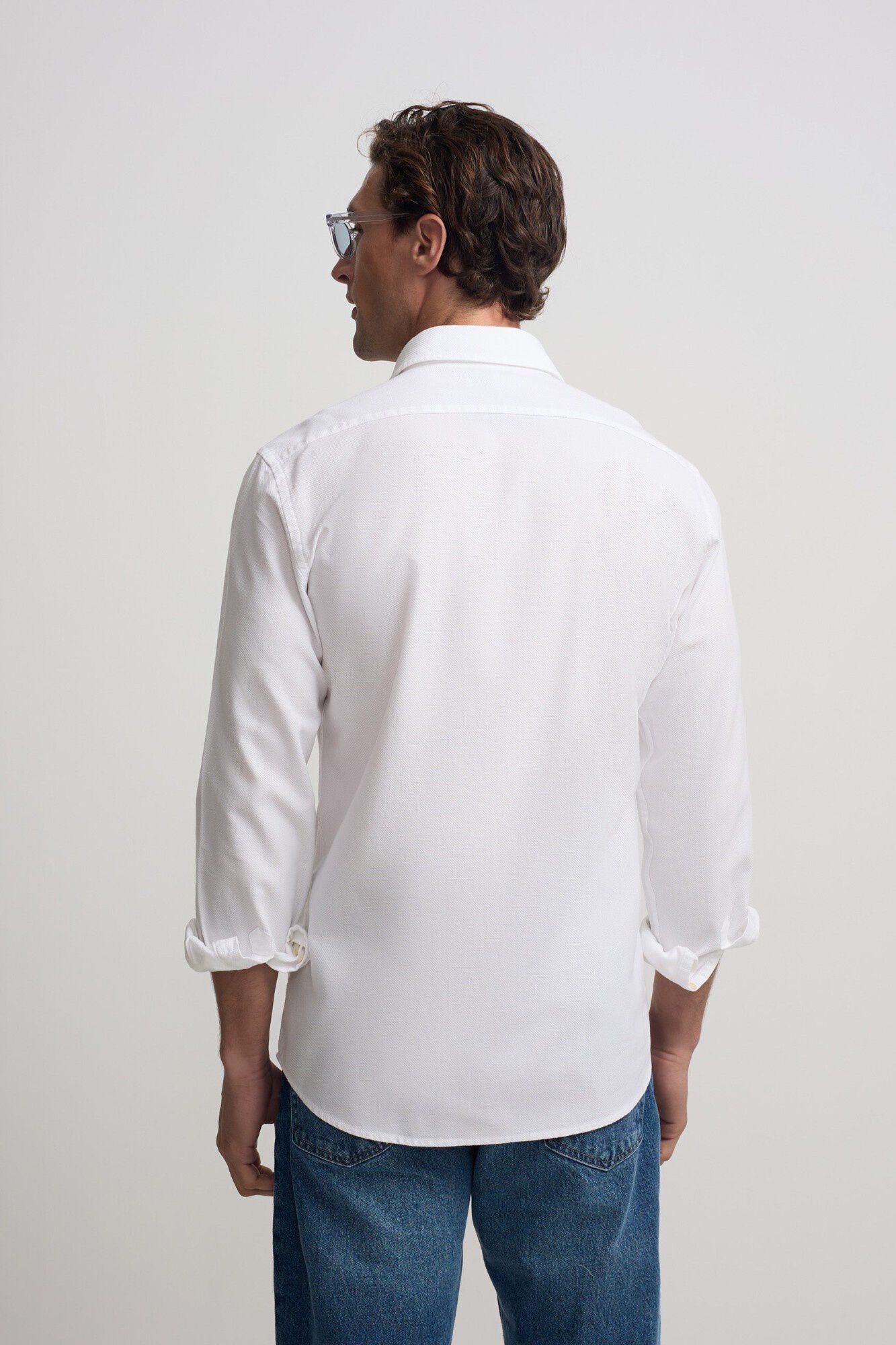 Silbon Camisa desportiva com logo estruturado Branco