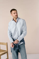 OOTO Camisa oxford lisa de manga comprida Azul