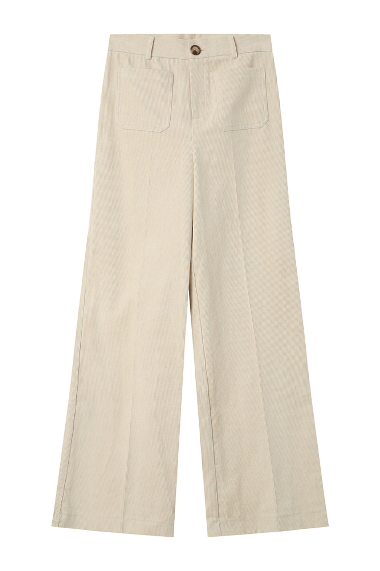 Grace & Mila Cal&ccedil;a de veludo cotel&ecirc; com bolsos frontais Branco
