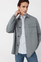 Cortefiel Plain Tencel overshirt Kaki