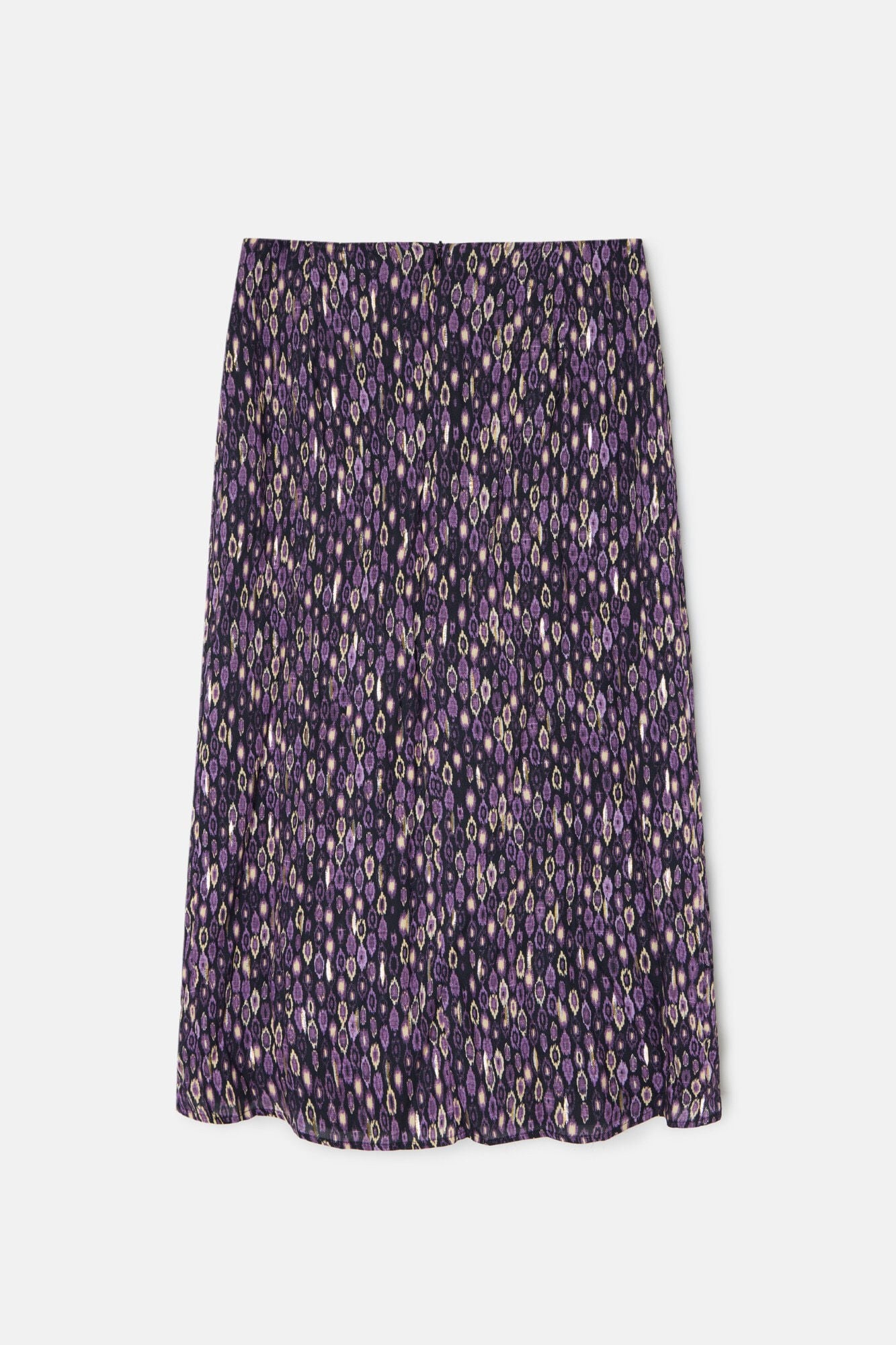 Silbon Ikat print midi skirt with slit Purple