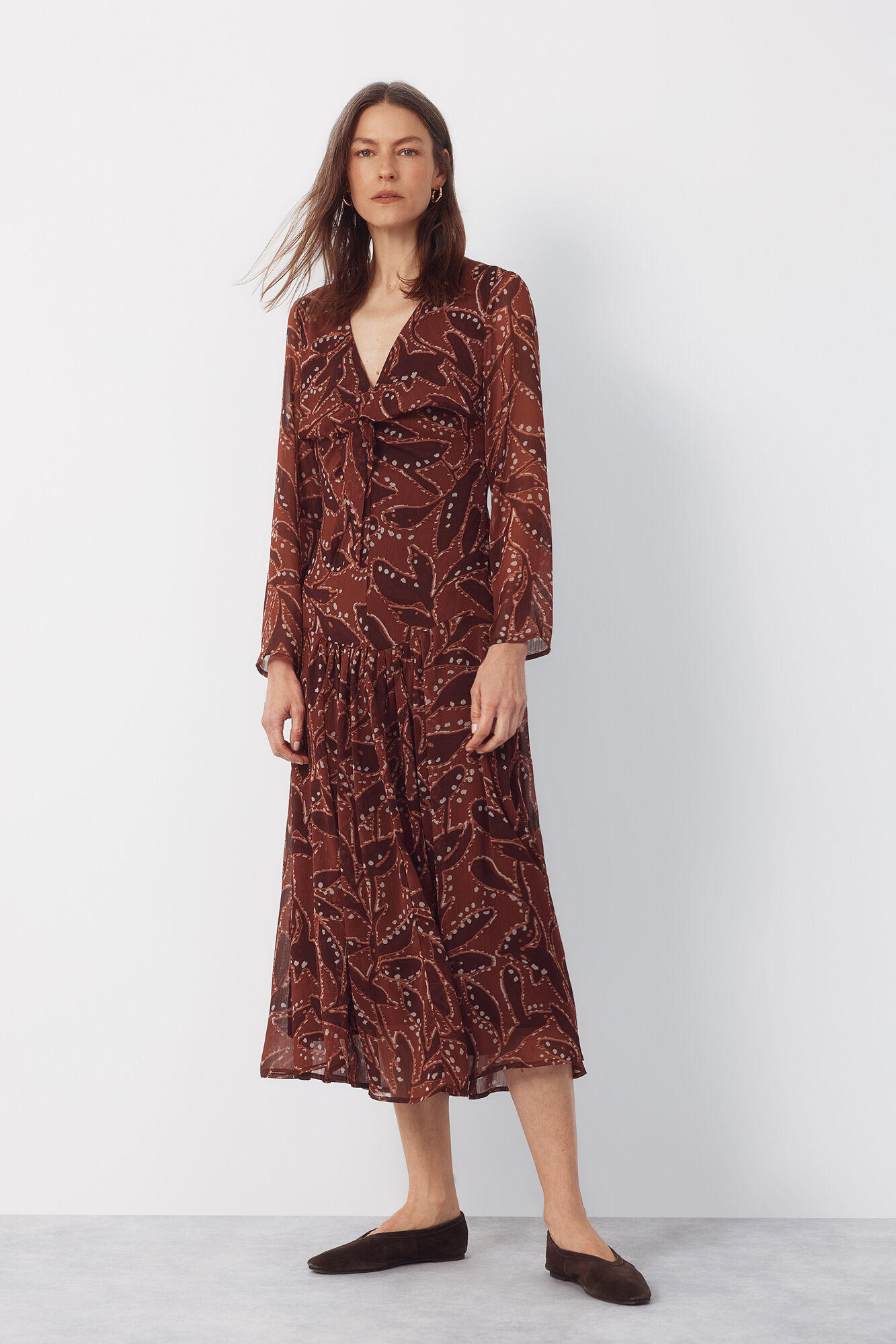 Cortefiel Flowing printed dress