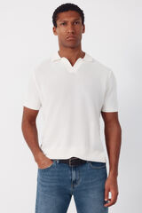 Cortefiel Piqu&eacute; short sleeve polo shirt White