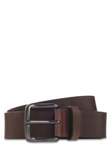 HUGO Buffalo leather belt Dark brown