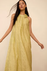 Meisie Halterneck long dress Yellow