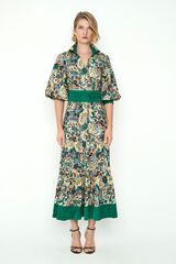 Panambi Vestido midi estampado Giana Verde