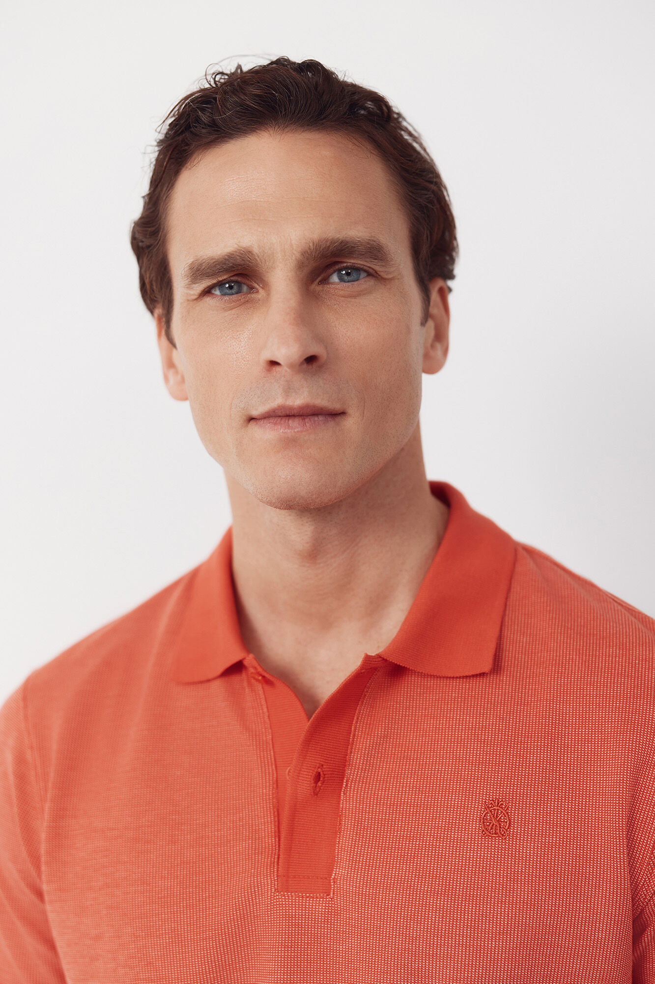 Cortefiel Textured polo shirt Coral