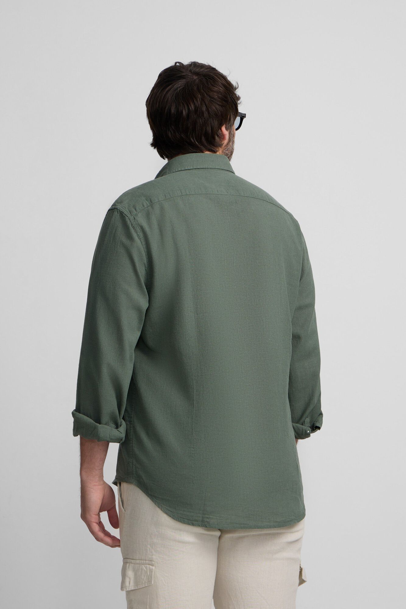 Silbon Camisa sport em linho Verde