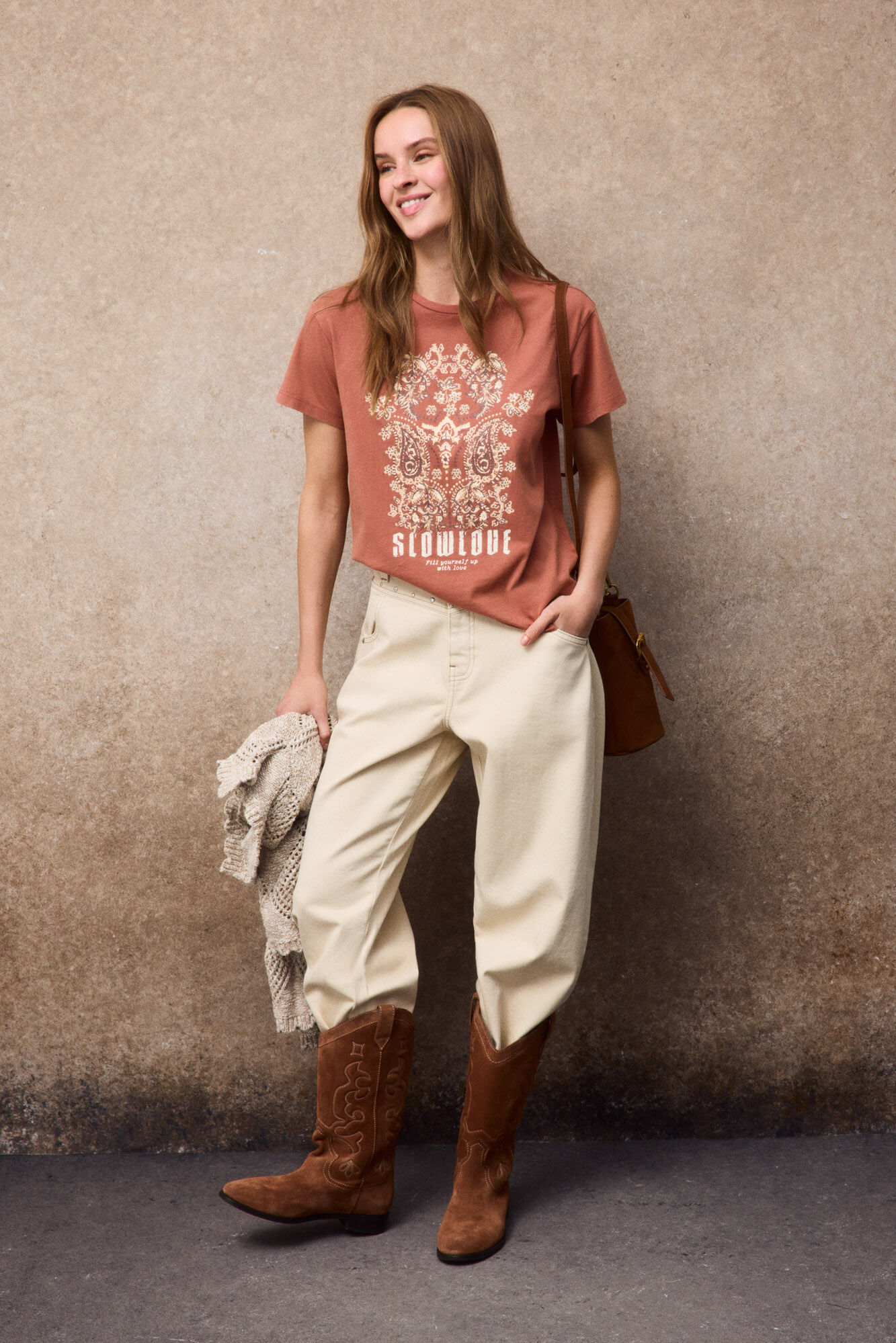 Slowlove Camiseta floral SlowLove Coral