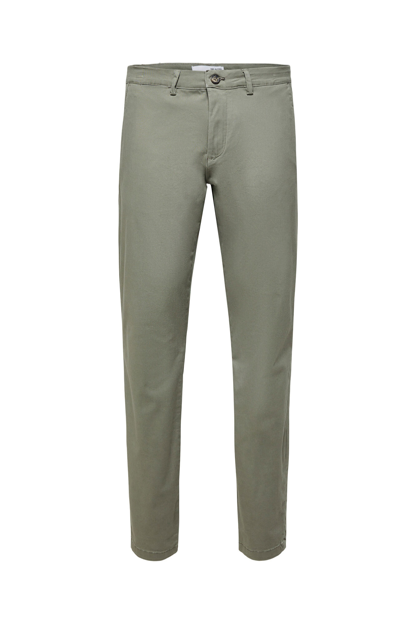Selected Cal&ccedil;a cal&ccedil;as chino slim fit feita de algod&atilde;o org&acirc;nico  Verde