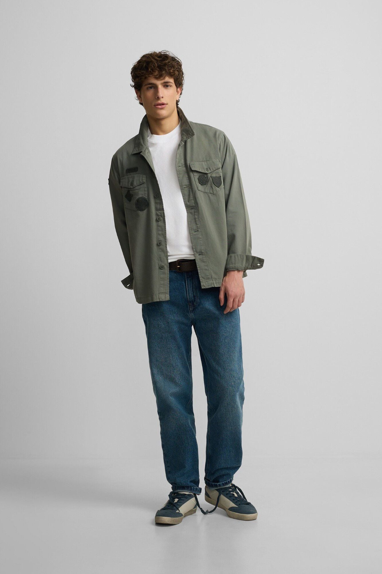Silbon Sobrecamisa com remendos Verde