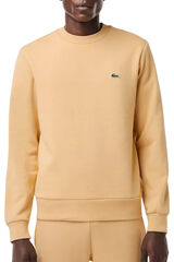 Lacoste Camisola de algod&atilde;o cardado com fit folgado Tostado