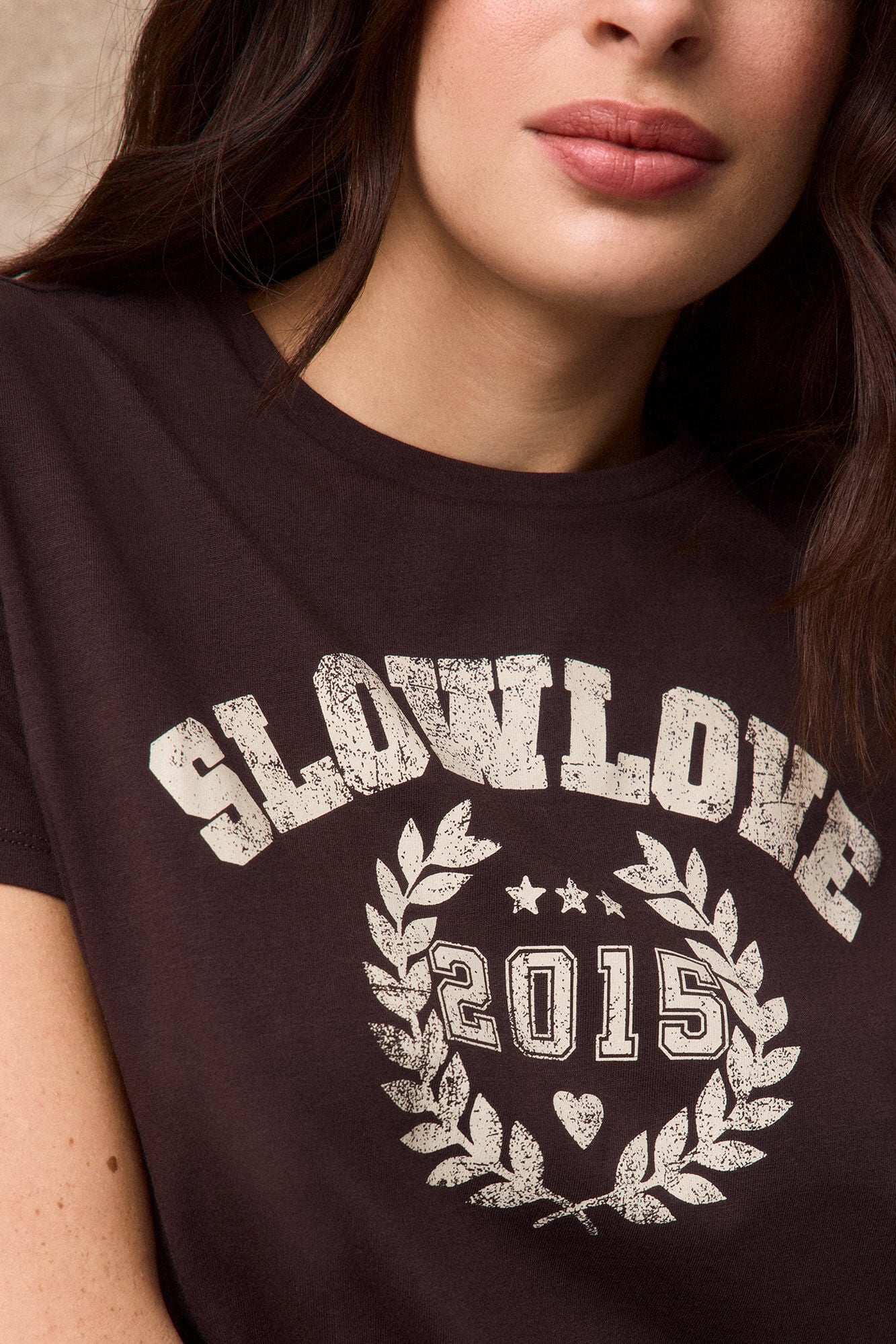 Slowlove T-shirt SlowLove Castanho