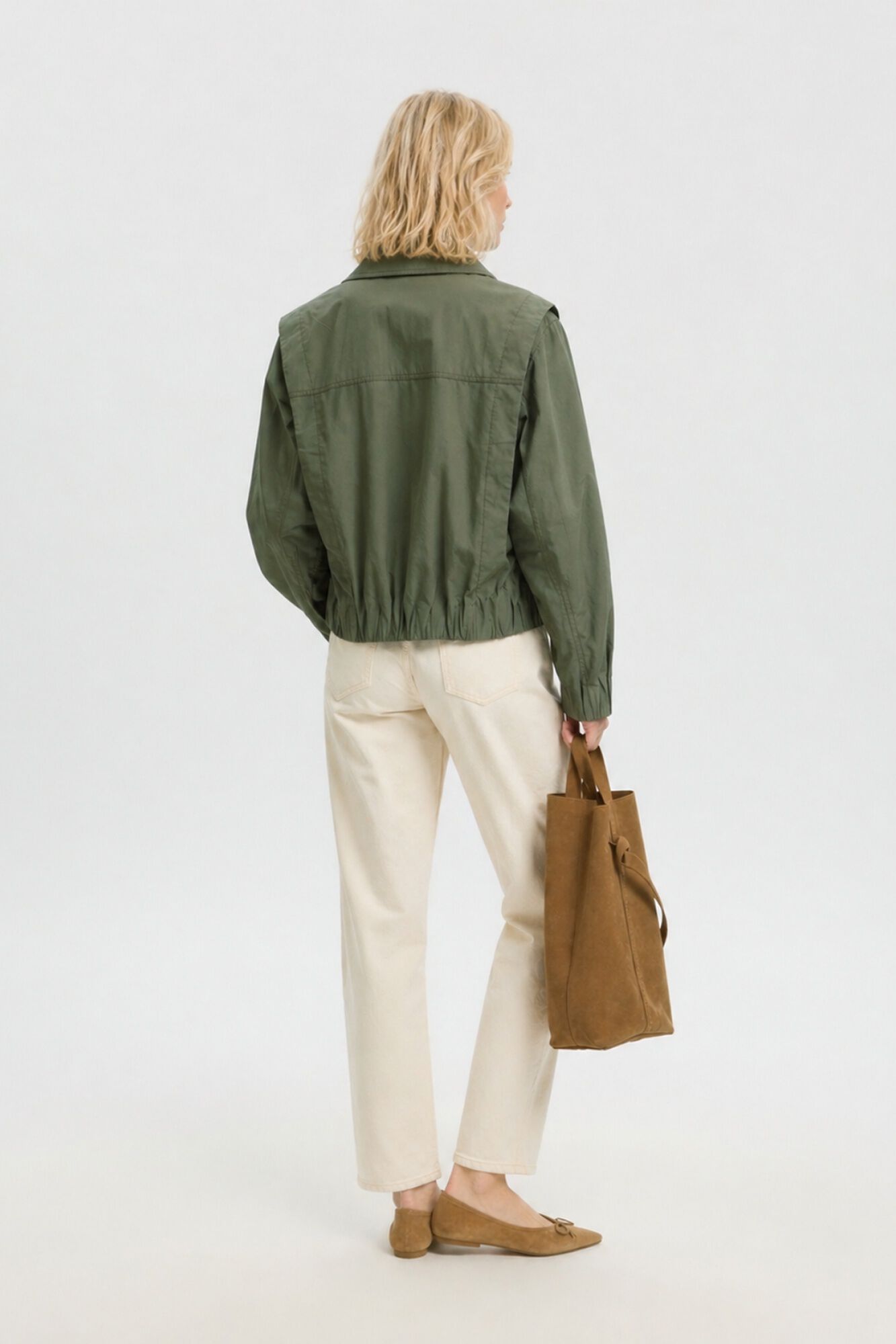 Selected Double-breasted bomber jacket Dark green