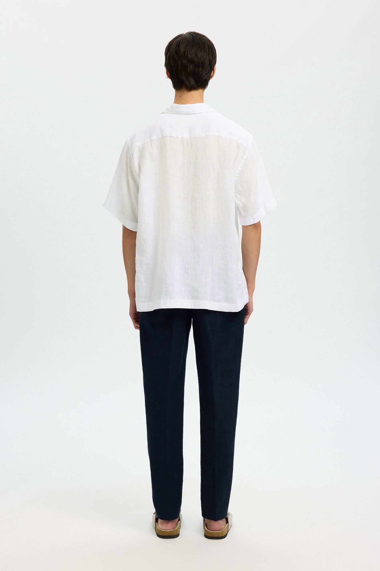 Selected Linen short sleeve shirt White