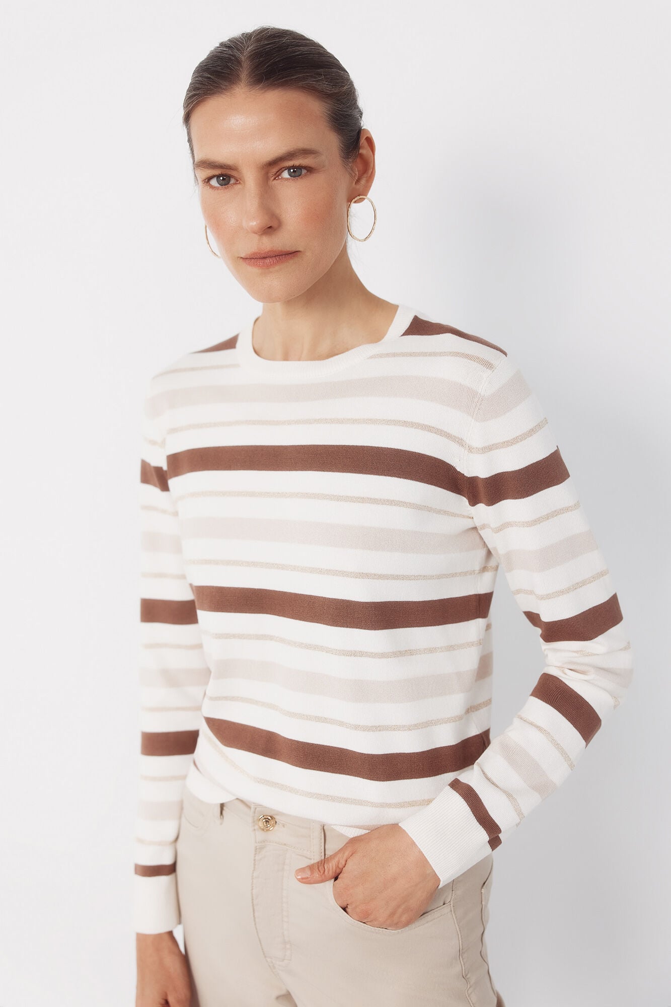 Cortefiel Striped jersey-knit jumper