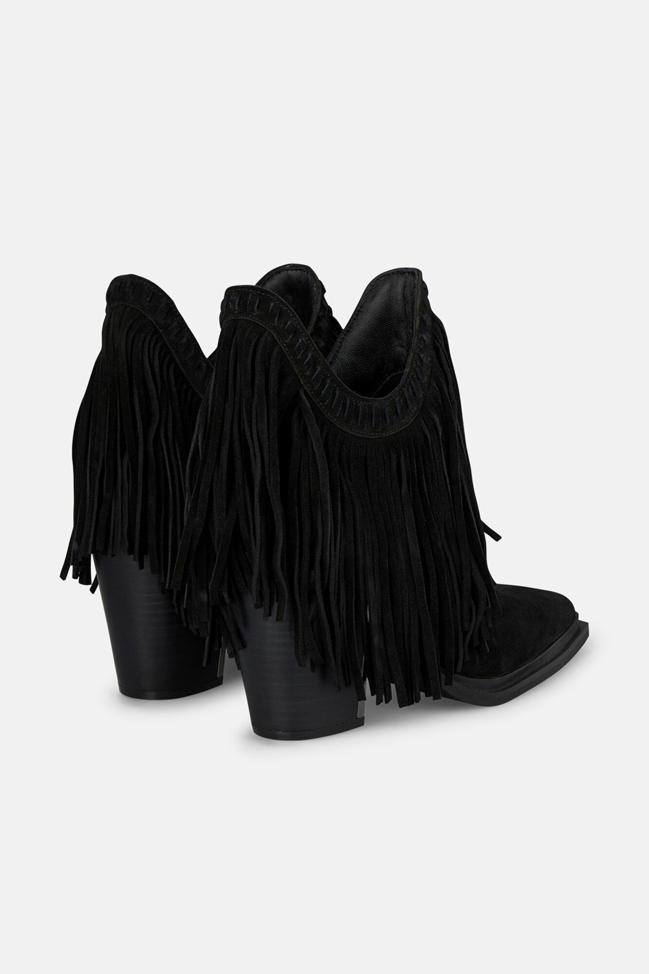Alma en Pena Long fringe ankle boot Black