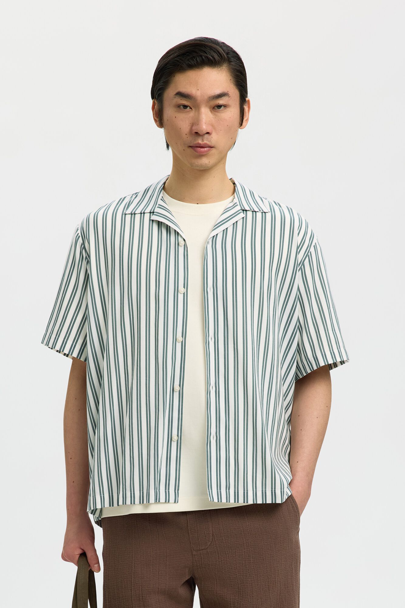 Selected Camisa curta com gola aberta Multicolorido
