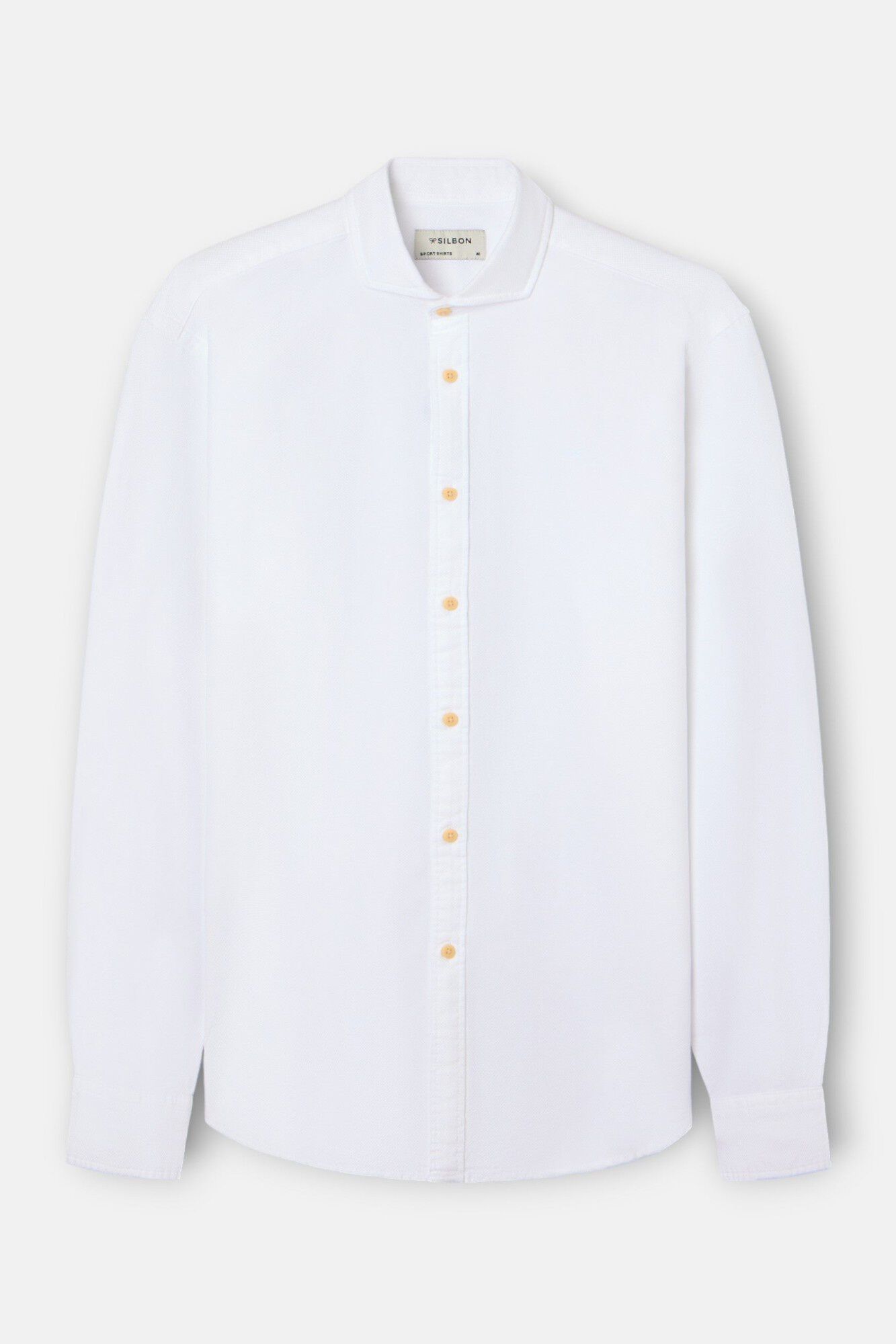 Silbon Camisa desportiva com logo estruturado Branco